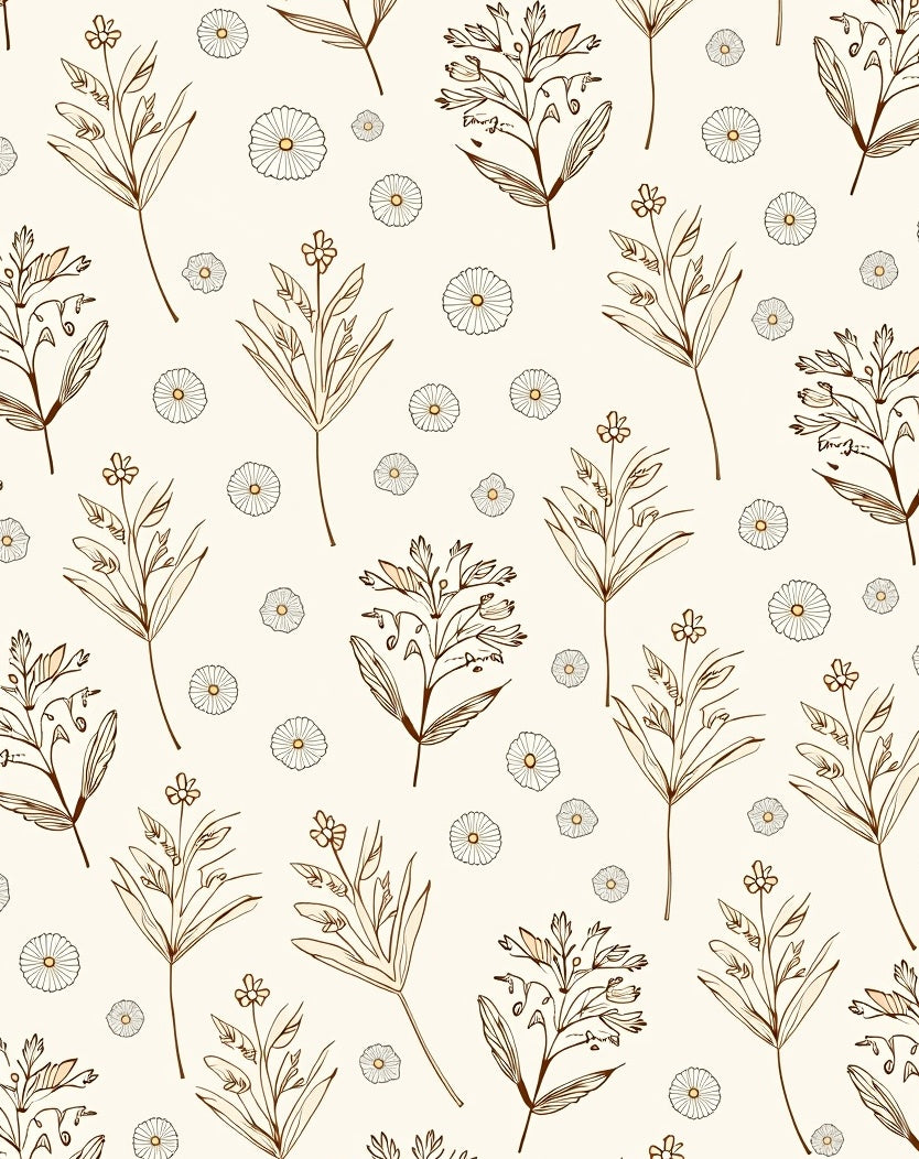 Botanical Branch Daisy Pattern Rug
