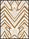 Brown White Geometric Chevron Composition Rug