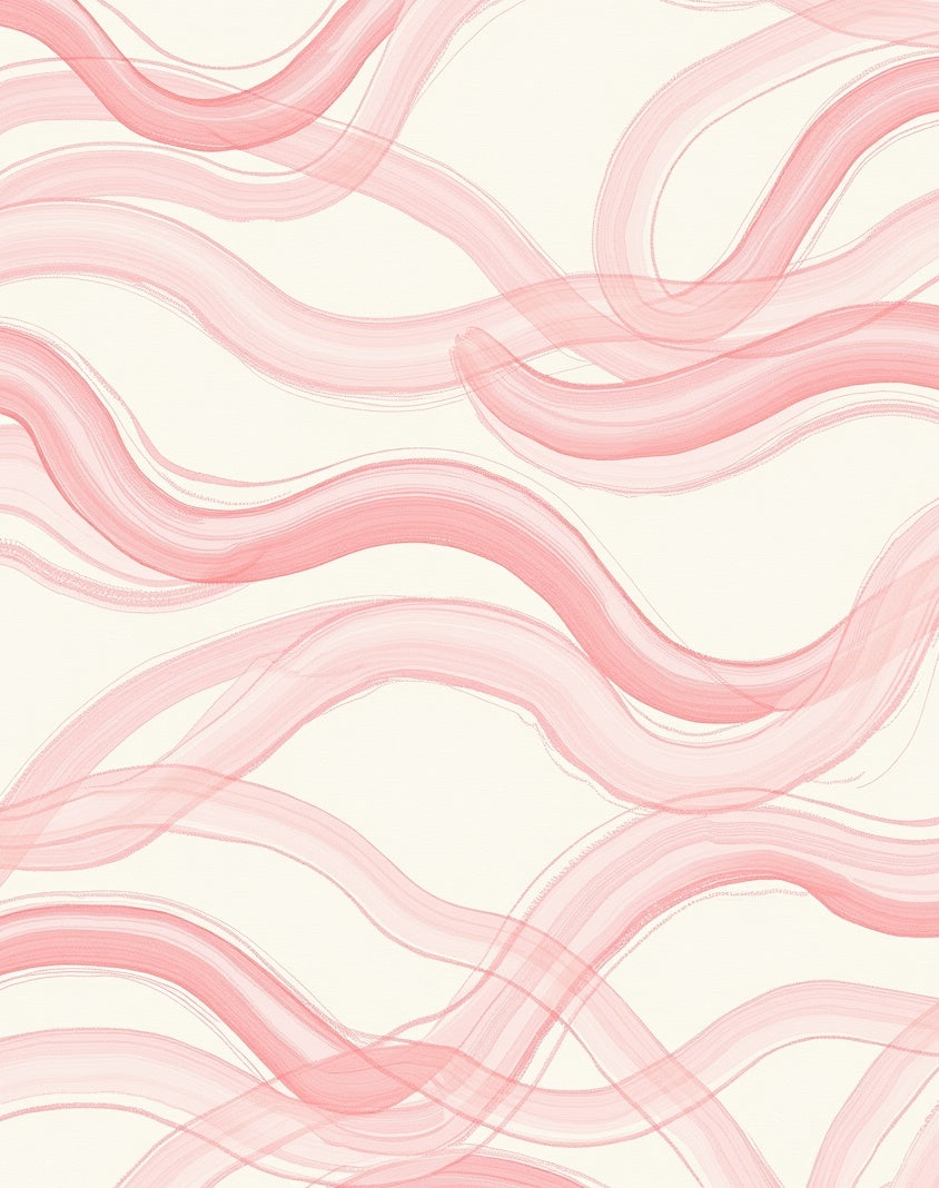 Soft Pink Brushstroke Swirls Rug