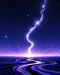 Electric Purple Cosmic Flow Rug