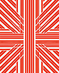 Bold Red White Abstract Stripe Design Rug