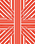 Bold Red White Abstract Stripe Design Rug
