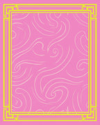Pink Swirls Geometric Trim Rug