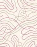 Soft Pink and Cream Wavy Lines Rug