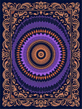 Intricate Orange Purple Mandala Design Rug