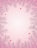 Pink Feather Vines with Red Orbs Rug