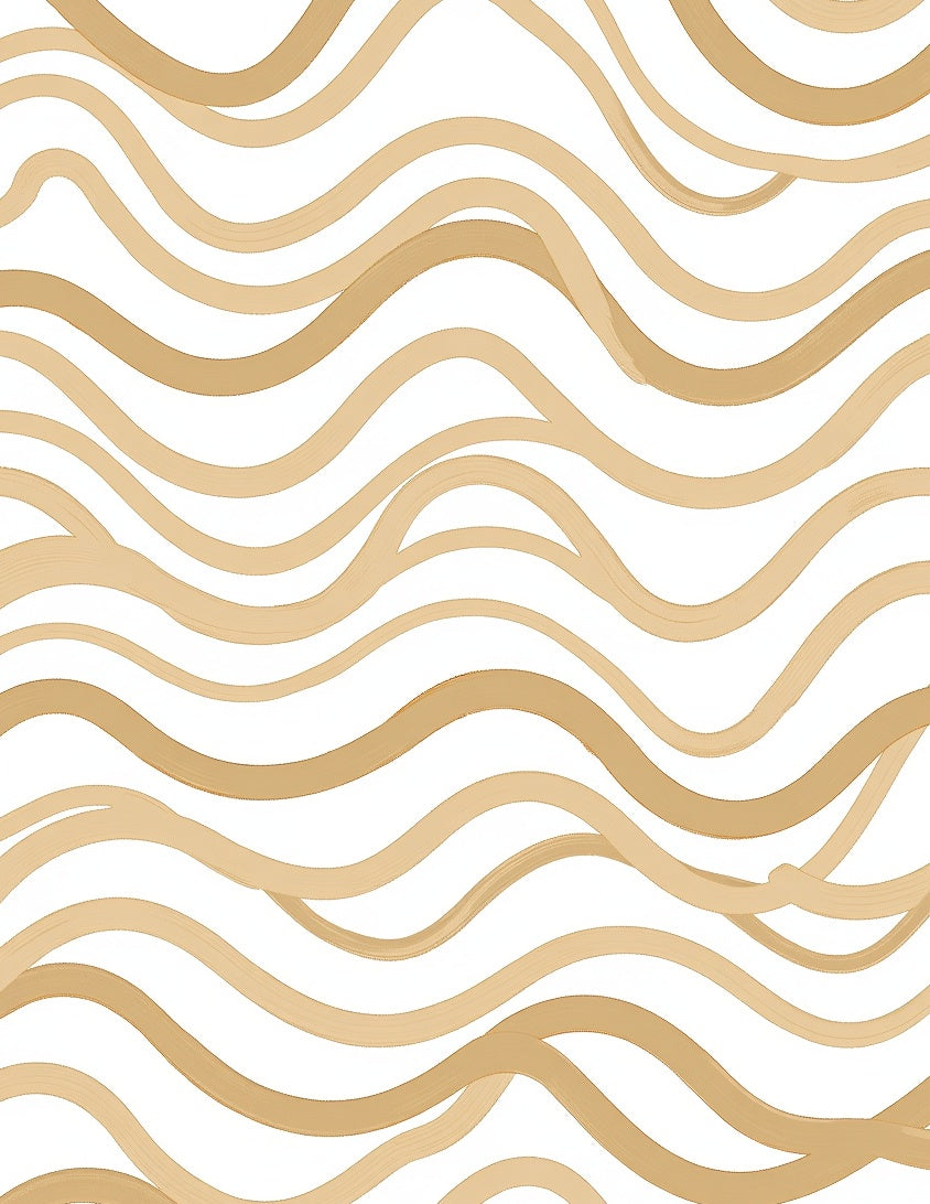 Golden Organic Flowing Waves Rug