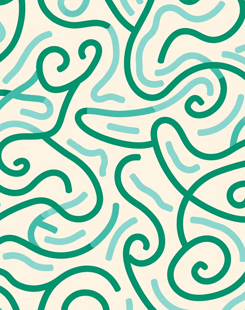 Flowing Swirls Abstract Cream Rug