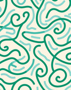 Flowing Swirls Abstract Cream Rug