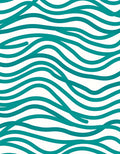 Teal Wavy Stripe Abstract Design Rug