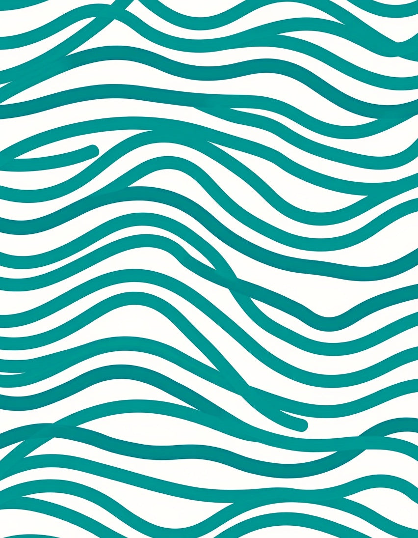 Teal Wavy Stripe Abstract Design Rug