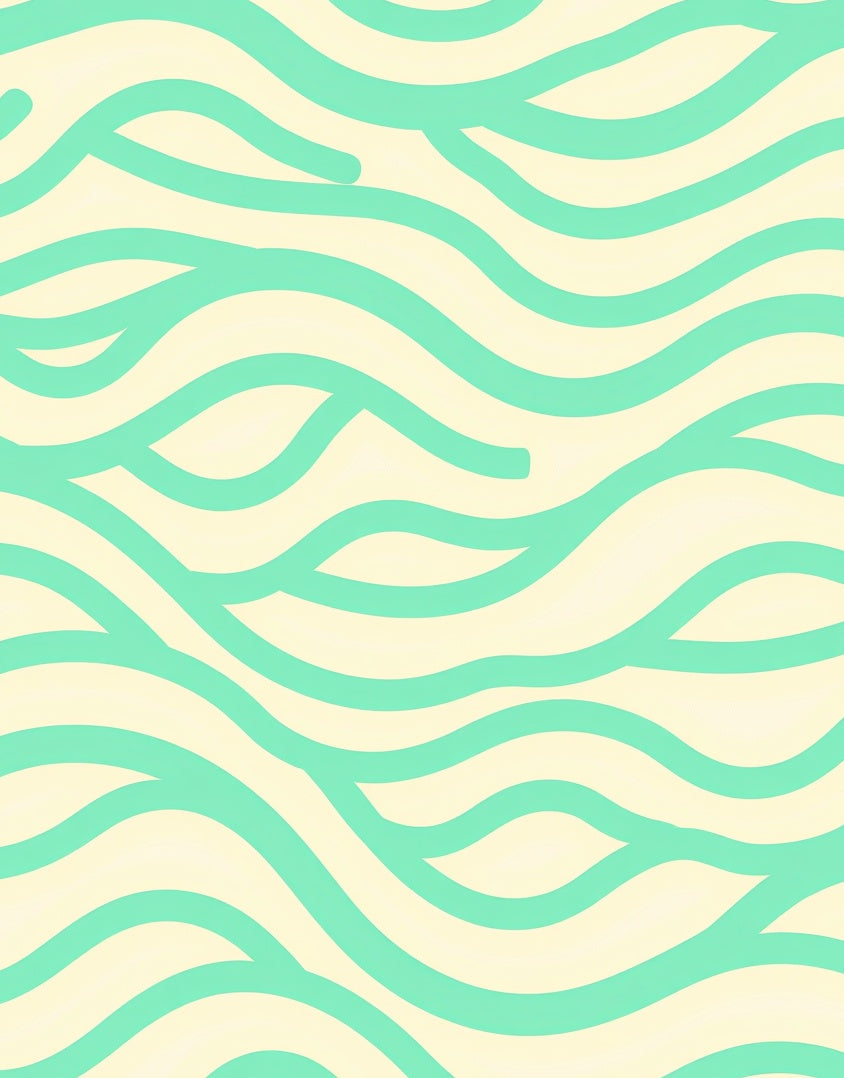 Aqua Stripe Flowing Waves Design Rug