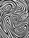 Monochrome Swirl Organic Lines Rug