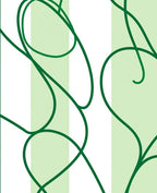 Elegant Green Swirl Pattern Rug