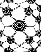 Black White Geometric Shape Pattern Rug