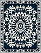 Intricate Medallion Floral Pattern Rug