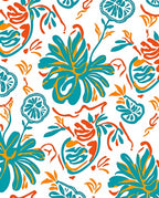 Tropical Floral Wave Pattern Rug