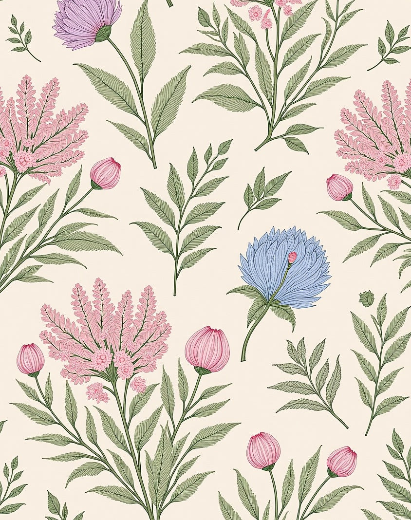 Floral Botanical Style Pattern Rug