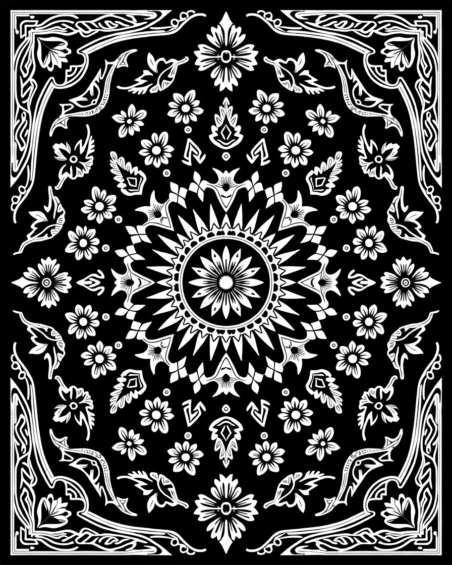 Classic Floral Sun Meditation Pattern Rug