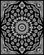 Classic Floral Sun Meditation Pattern Rug