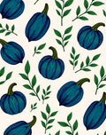 Dark Blue Squash Nature Pattern Rug