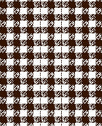 Brown White Checkered Pattern Rug