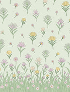 Whimsical Field of Flowers Pattern Rug