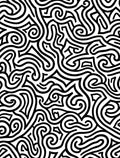 Abstract Black White Swirl Pattern Rug