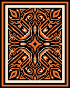 Dynamic Orange Tribal Pattern Rug