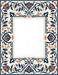 Vintage Floral Leaf Swirls Frame Rug