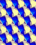 Geometric Blue Yellow Pattern Design Rug