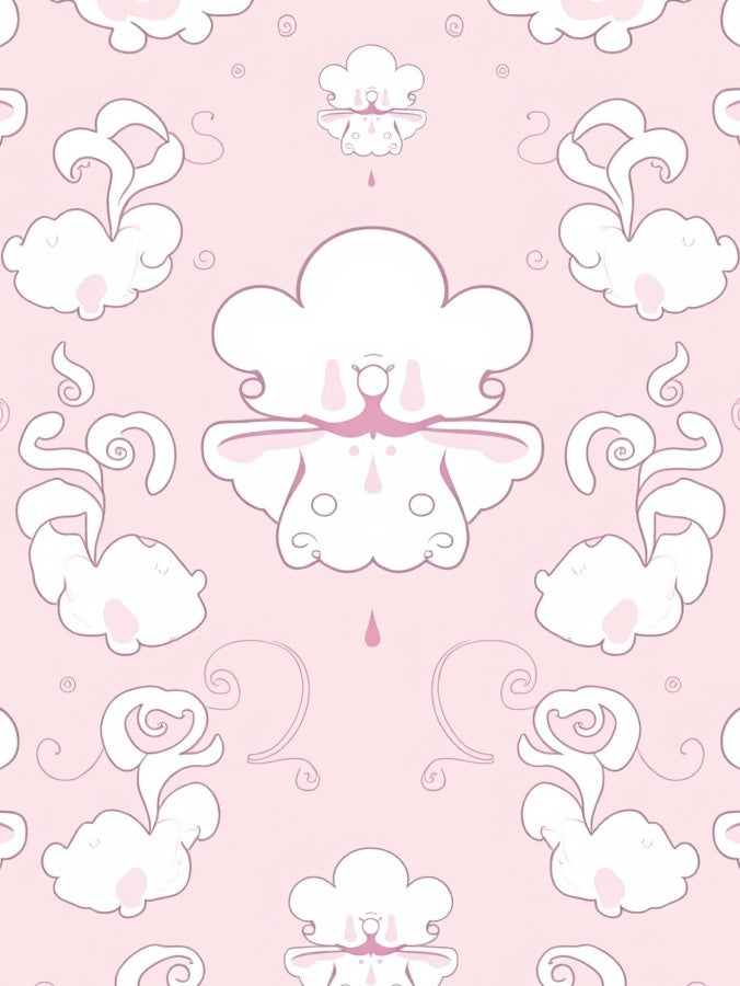 Cute Cloud And Swirl Pattern Rug