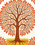Golden Tree of Life Pattern Rug