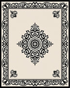 Ornate Floral Mandala Border Design Rug