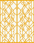 Art Deco Gold Geometric Pattern Rug