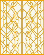 Art Deco Gold Geometric Pattern Rug