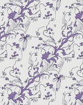 Elegant Purple Floral Line Drawing Rug