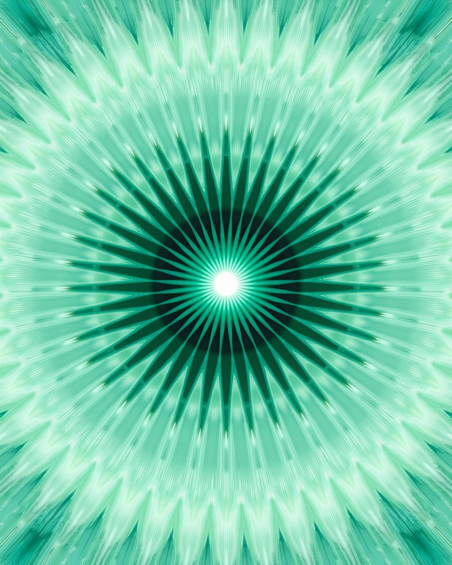 Teal Sunburst Starburst Pattern Design Rug