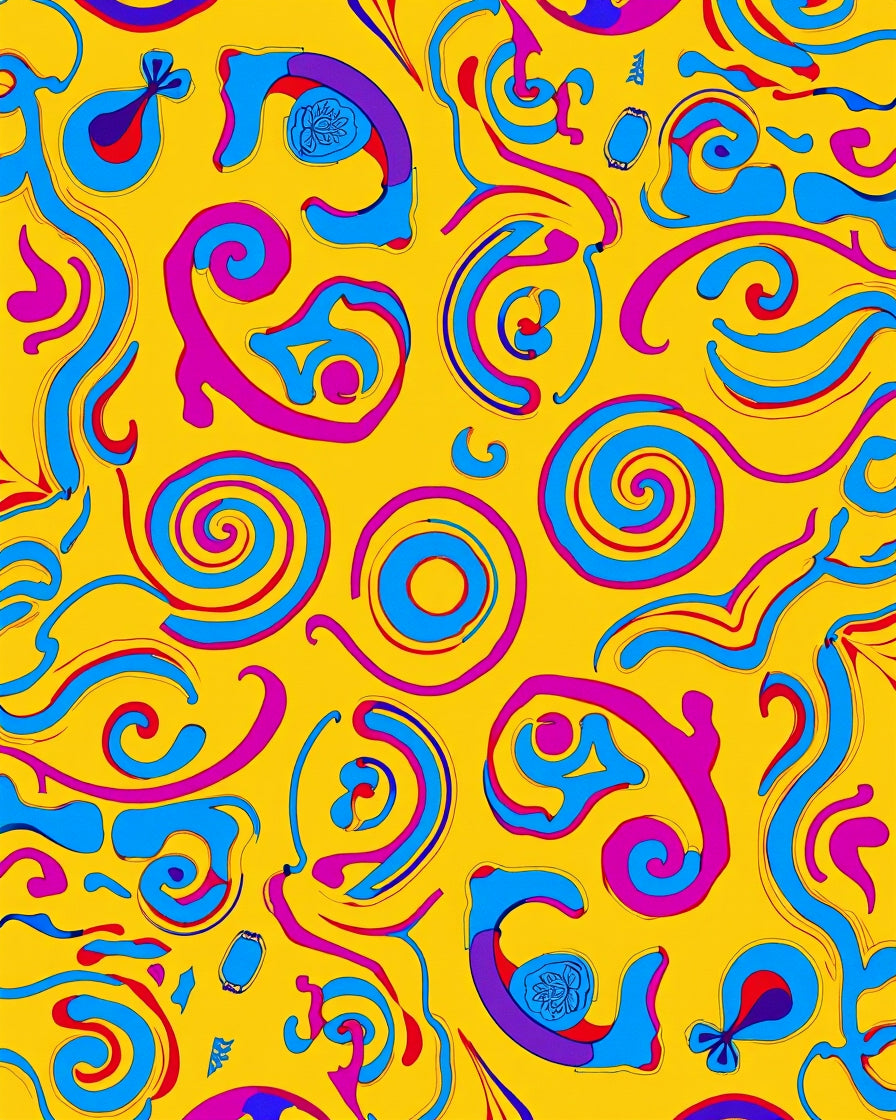 Vibrant Swirling Abstract Pattern Rug