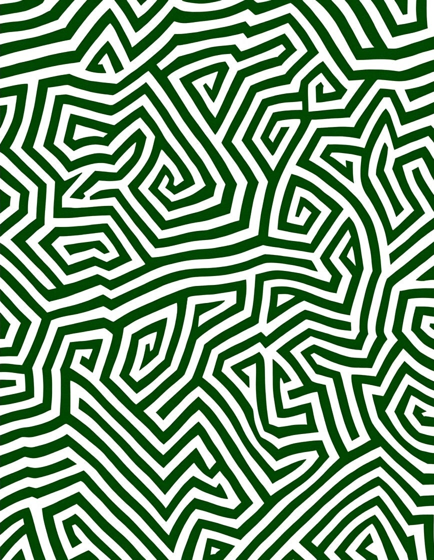 Green Maze Pattern Rug