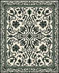 Elaborate Floral Scrollwork Pattern Rug
