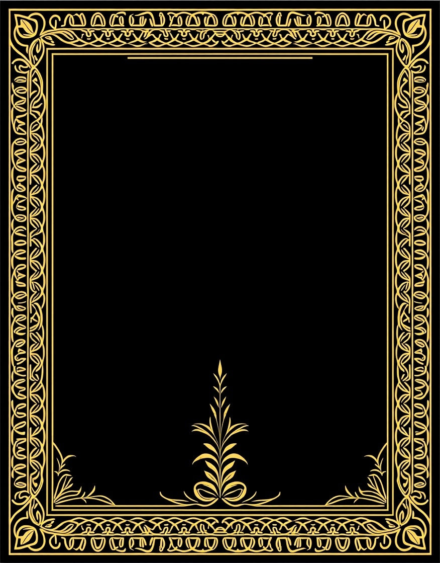Ornate Golden Border Design Rug