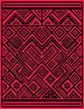 Bold Red Black Geometric Aztec Design Rug