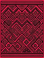 Bold Red Black Geometric Aztec Design Rug