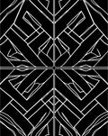 Bold Black White Interlocking Geometric Design Rug