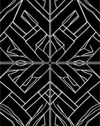 Bold Black White Interlocking Geometric Design Rug