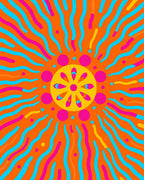 Radiant Sun Burst Pattern Rug