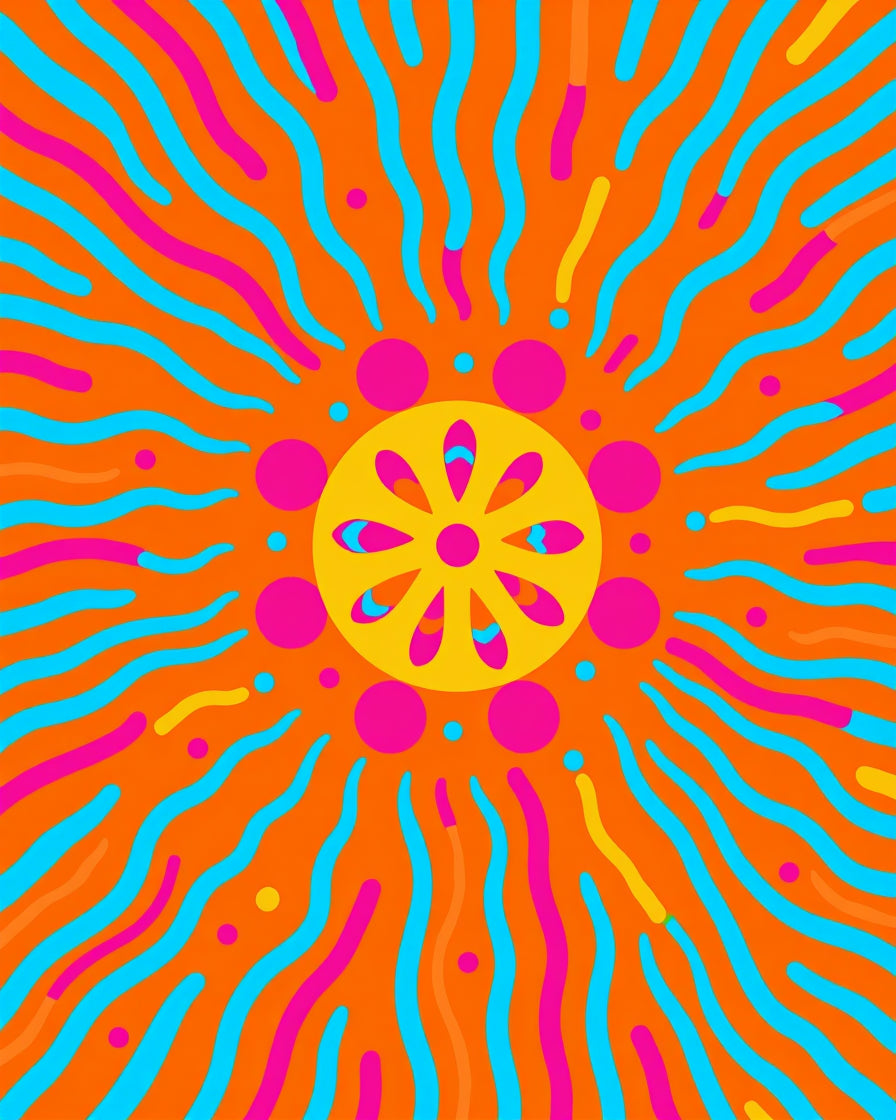 Radiant Sun Burst Pattern Rug
