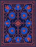 Ornate Floral Vines Pattern Rug