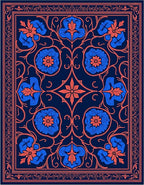 Ornate Floral Vines Pattern Rug